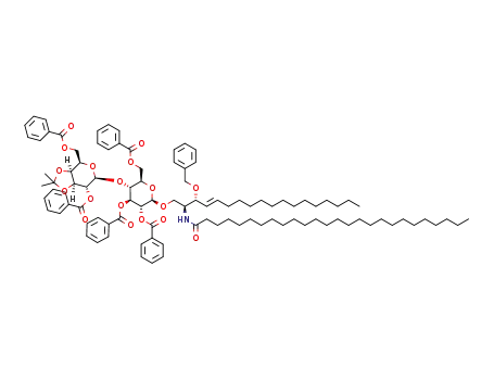 (2S,3R,4E)-1-(4-O-(2,6-di-O-benzoyl-3,4-O-isopropylidene-β-D-galactopyranosyl)-2,3,6-tri-O-benzoyl-β-D-glucopyranosyloxy)-3-benzyloxy-2-hexacosanoylamidooctadecen-4-ene