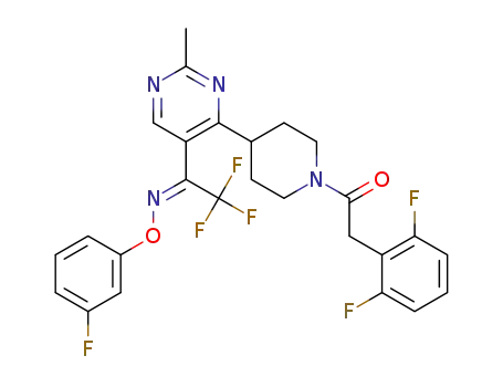 (Z)-2-(2,6-difluorophenyl)-1-(4-(2-methyl-5-(2,2,2-trifluoro-1-(3-fluorophenoxyimino)ethyl)pyrimidin-4-yl)piperidin-1-yl)ethanone