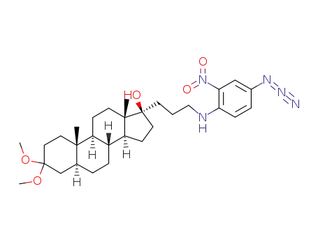 Molecular Structure of 300351-12-6 (17α-[(N-4-azido-2-nitrophenyl)aminopropyl]-3,3-dimethoxy-5α-androstan-17β-ol)