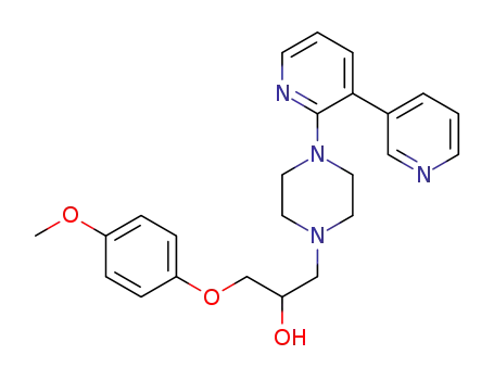 Molecular Structure of 1414941-74-4 (1-(4-methoxyphenoxy)-3-[4-[3-(3-pyridyl)-2-pyridyl]piperazin-1-yl]propan-2-ol)