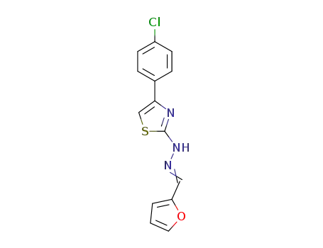 Molecular Structure of 307325-12-8 ((E)-4-(4-chlorophenyl)-2-(((E)-furan-2-ylmethylene)hydrazono)-2,3-dihydrothiazole)