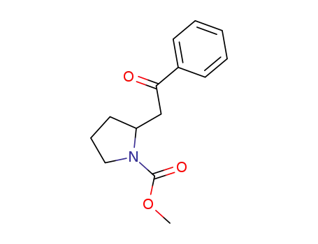 Molecular Structure of 76470-02-5 (1-(carbomethoxy)-2-phenacylpyrrolidine)