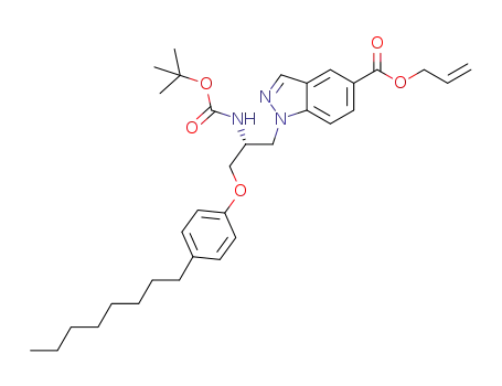 Molecular Structure of 1643461-44-2 ((R)-allyl 1-{2-[(tert-butoxycarbonyl)amino]-3-(4-octylphenoxy)-propyl}indazole-5-carboxylate)