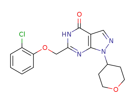 6-[(2-chlorophenoxy)methyl]-1-(tetrahydro-2H-pyran-4-yl)-1H-pyrazolo[3,4-d]pyrimidin-4(5H)-one