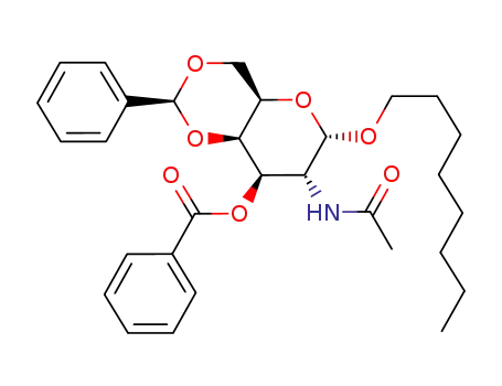 Benzoic acid (2S,4aR,6S,7R,8R,8aR)-7-acetylamino-6-octyloxy-2-phenyl-hexahydro-pyrano[3,2-d][1,3]dioxin-8-yl ester