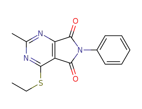 Molecular Structure of 1599431-68-1 (4-(ethylthio)-2-methyl-6-phenyl-6H-pyrrolo[3,4-d]pyrimidine-5,7-dione)