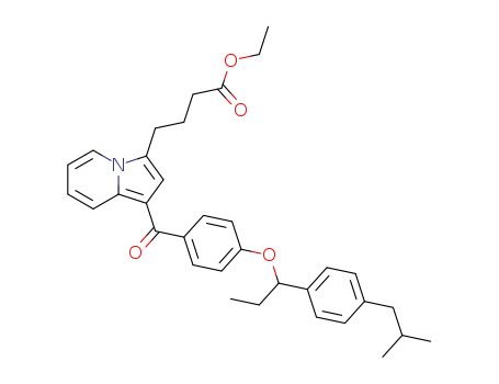 ethyl (+/-)-4-[1-[4-[1-(4-isobutylphenyl)propyloxy]benzoyl]indolizin-3-yl]butyrate
