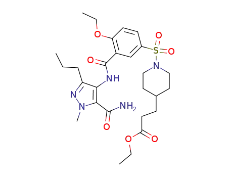 4-Piperidinepropanoic acid,
1-[[3-[[[5-(aminocarbonyl)-1-methyl-3-propyl-1H-pyrazol-4-yl]amino]carb
onyl]-4-ethoxyphenyl]sulfonyl]-, ethyl ester