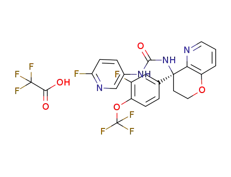 (S)-1-(4-(3-fluoro-4-(trifluoromethoxy)phenyl)-3,4-dihydro-2H-pyrano[3,2-b]pyridin-4-yl)-3-(6-fluoropyridin-3-yl)urea 2,2,2-trifluoroacetate