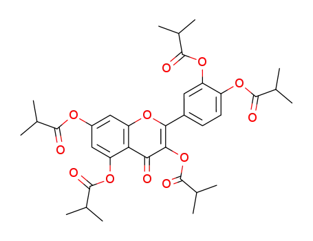 Molecular Structure of 102607-68-1 (2-(3,4-bis(isobutyryloxy)phenyl)-4-oxo-4H-chromene-3,5,7-triyl tris(2-methylpropanoate))