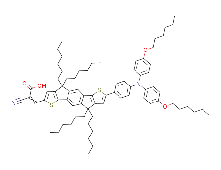 2-cyano-3-{7-{4-[N,N-bis(4-hexyloxyphenyl)amino]phenyl}-4,9-dihydro-4,4,9,9-tetrahexyl-s-indaceno[1,2-b:5,6-b']dithiophene-2-yl}acrylic acid