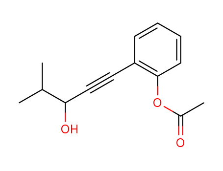 Molecular Structure of 261785-36-8 (1-(o-acetoxyphenyl)pent-4-methyl-1-yn-3-ol)