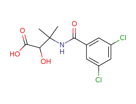 Molecular Structure of 31110-42-6 (3-[(3,5-dichlorobenzoyl)amino]-2-hydroxy-3-methylbutanoic acid)