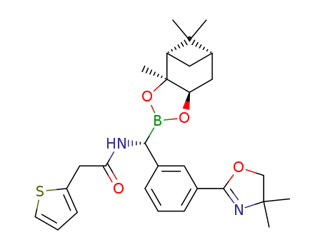 (+)-pinanediol (1R)-1-(2-thienylacetylamino)-1-[3-(4,4-dimethyl-4,5-dihydro-oxazol-2-yl)phenyl]methylboronate
