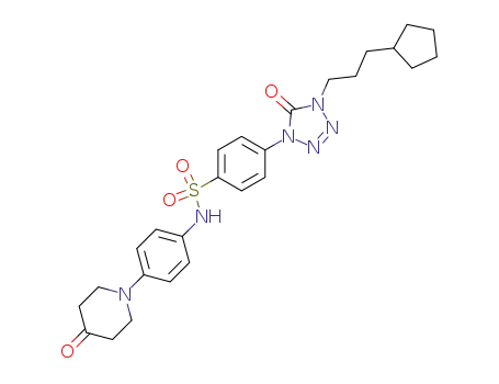 4-[4-(3-cyclopentylpropyl)-5-oxo-4,5-dihydrotetrazol-1-yl]-N-[4-(4-oxopiperidin-1-yl)phenyl]benzenesulfonamide