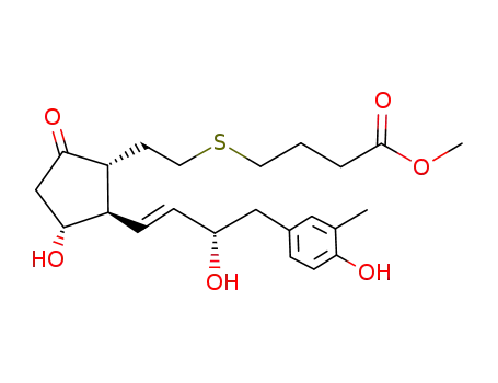 4-(2-{(1R,2R,3R)-3-Hydroxy-2-[(E)-(S)-3-hydroxy-4-(4-hydroxy-3-methyl-phenyl)-but-1-enyl]-5-oxo-cyclopentyl}-ethylsulfanyl)-butyric acid methyl ester