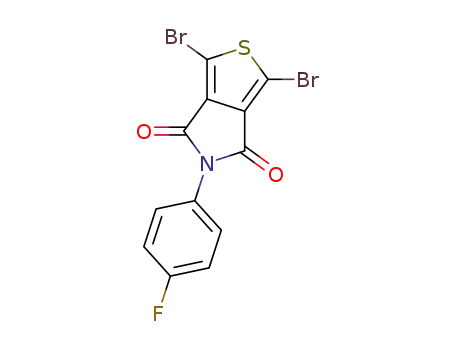 Molecular Structure of 1492925-50-4 (1,3-dibromo-5-(4-fluorophenyl)thieno[3,4-c]pyrrole-4,6-dione)