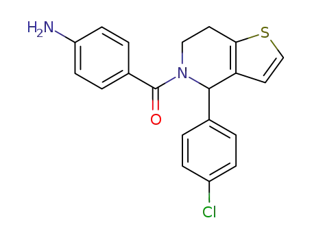 Molecular Structure of 308287-49-2 (Thieno[3,2-c]pyridine,
5-(4-aminobenzoyl)-4-(4-chlorophenyl)-4,5,6,7-tetrahydro-)