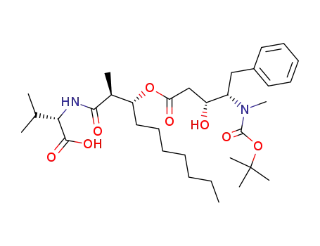 (1R)-1-((1S)-2-{[(1S)-1-carboxy-2-methylpropyl]amino}-1-methyl-2-oxoethyl)octyl 4-[(tert-butoxycarbonyl)(methyl)amino]-2,4,5-trideoxy-5-phenyl-L-erythro-pentonate