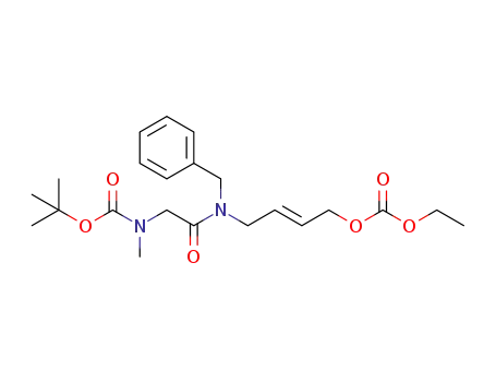 N-(tert-butyloxycarbonyl)sarcosine {N-benzyl-N-[4-ethoxycarbonyl-oxy-(2E)-buten-1-yl]}amide