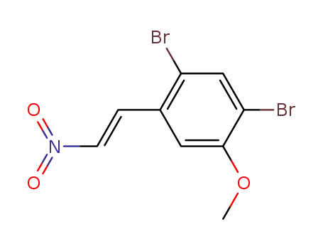 Molecular Structure of 487027-06-5 (Benzene, 1,5-dibromo-2-methoxy-4-[(1E)-2-nitroethenyl]-)
