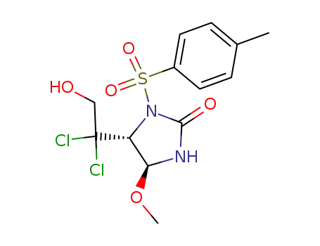(4S,5R)-5-(1,1-Dichloro-2-hydroxy-ethyl)-4-methoxy-1-(toluene-4-sulfonyl)-imidazolidin-2-one