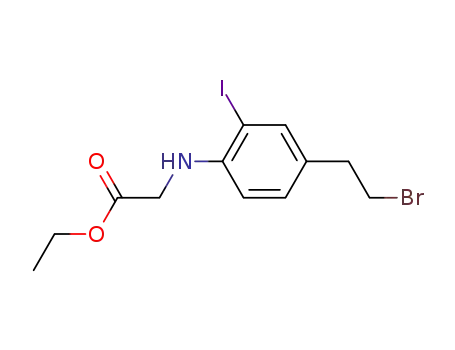 ethyl N-[4-(2-bromoethyl)-2-iodophenyl]aminoacetate