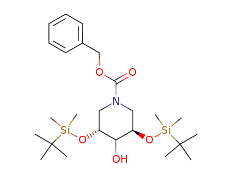 1-Piperidinecarboxylic acid,
3,5-bis[[(1,1-dimethylethyl)dimethylsilyl]oxy]-4-hydroxy-, phenylmethyl
ester, (3R,5R)-