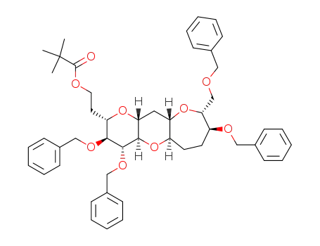 2,2-Dimethyl-propionic acid 2-((2S,3S,4R,4aR,5aR,8S,9R,10aS,11aR)-3,4,8-tris-benzyloxy-9-benzyloxymethyl-dodecahydro-1,5,10-trioxa-cyclohepta[b]naphthalen-2-yl)-ethyl ester
