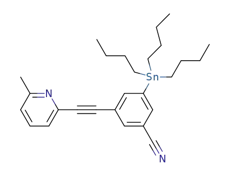 3-tributylstannyl-5-((6-methylpyridin-2-yl)ethynyl)benzonitrile