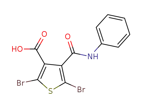 Molecular Structure of 1598412-43-1 (2,5-dibromo-4-(phenylcarbamoyl)thiophene-3-carboxylic acid)
