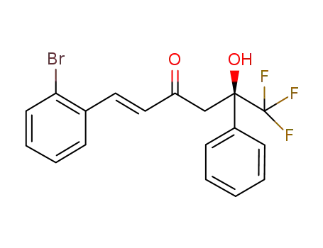 Molecular Structure of 1620209-01-9 ((R,E)-1-(2-bromophenyl)-6,6,6-trifluoro-5-hydroxy-5-phenylhex-1-en-3-one)