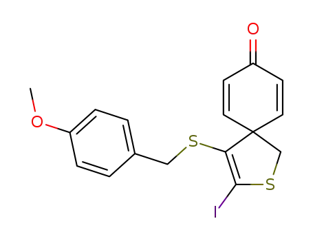 2-Thiaspiro[4.5]deca-3,6,9-trien-8-one,
3-iodo-4-[[(4-methoxyphenyl)methyl]thio]-