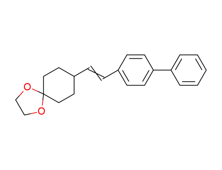 Molecular Structure of 595557-82-7 (1,4-Dioxaspiro[4.5]decane, 8-(2-[1,1'-biphenyl]-4-ylethenyl)-)