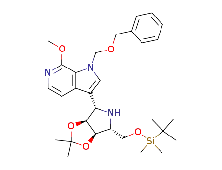 (1S)-1-(1-N-benzyloxymethyl-7-methoxypyrrolo[2,3-c]pyridin-3-yl)-5-O-tert-butyldimethylsilyl-1,4-dideoxy-1,4-imino-2,3-O-isopropylidene-D-ribitol