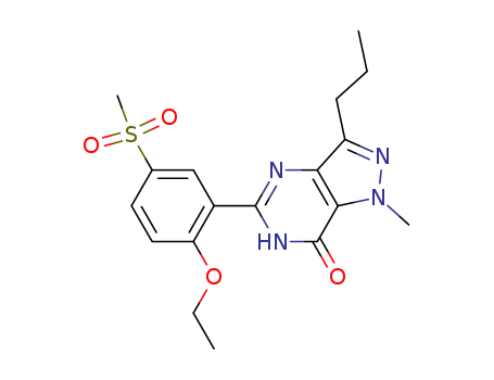 7H-Pyrazolo[4,3-d]pyrimidin-7-one, 5-[2-ethoxy-5-(methylsulfonyl)phenyl]-1,6-dihydro-1-methyl-3-propyl-