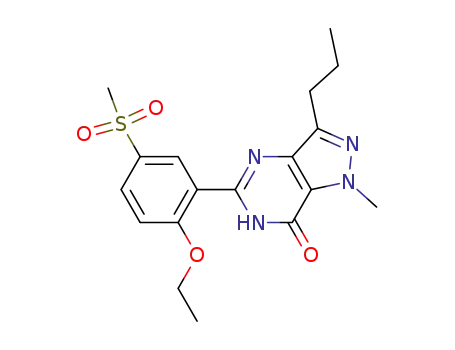 Molecular Structure of 459834-16-3 (5-(2-ethoxy-5-(methylsulfonyl)phenyl)-1-methyl-3-propyl-1H-pyrazolo[4,3-d]pyrimidin-7(6H)-one)