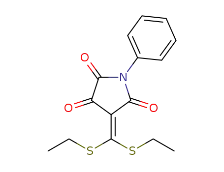 Molecular Structure of 1599431-48-7 (4-[bis(ethylthio)methylene]-1-phenylpyrrolidine-2,3,5-trione)
