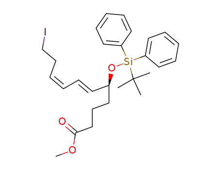 (6E,8Z)-(S)-5-(tert-Butyl-diphenyl-silanyloxy)-11-iodo-undeca-6,8-dienoic acid methyl ester