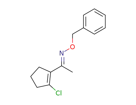 Molecular Structure of 488759-33-7 (Ethanone, 1-(2-chloro-1-cyclopenten-1-yl)-, O-(phenylmethyl)oxime,
(1E)-)
