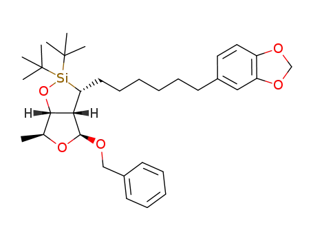 (3R,3aS,4S,6S,6aR)-3-[6-(1,3-benzodioxol-5-yl)hexyl]-2,2-bis(1,1-dimethylethyl)hexahydro-6-methyl-4-(phenylmethoxy)furo[3,4-d]-1,2-oxasilole