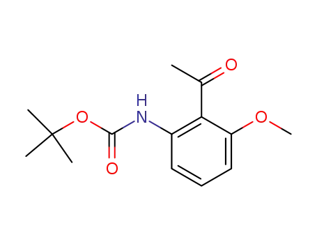 Molecular Structure of 380225-72-9 (1-[2-(tert-butyloxycarbonylamino)-6-methoxyphenyl]ethanone)