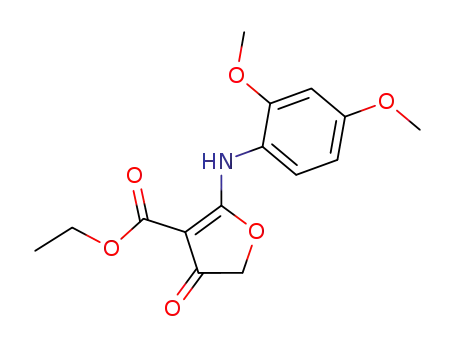 Molecular Structure of 92647-60-4 (ethyl 2-[(2,4-dimethoxyphenyl)amino]-4-oxo-4,5-dihydrofuran-3-carboxylate)