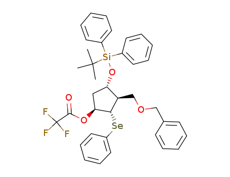Trifluoro-acetic acid (1S,2S,3R,4S)-3-benzyloxymethyl-4-(tert-butyl-diphenyl-silanyloxy)-2-phenylselanyl-cyclopentyl ester