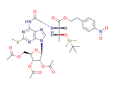 N-[[9-(2',3',5'-tri-O-acetyl-β-D-ribofuranosyl)-2-(methylthio)purin-6-yl]carbamoyl]-O-tert-butyldimethylsilyl-L-threonine 2-(4-nitrophenyl)ethyl ester