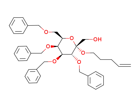 4-Pentenyl 3,4,5,7-tetra-O-benzyl-α-D-galacto-heptulopyranoside
