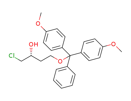 Molecular Structure of 1574389-67-5 ((3R)-4-chloro-1-(bis(4-methoxyphenyl)(phenyl)methoxy)-3-butanol)