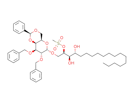 1-O-(2,3-di-O-benzyl-4,6-O-benzylidene-α-D-galactopyranosyl)-2-O-methanesulfonyl-D-arabino-1,2,3,4-octadecantetrol