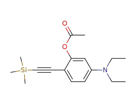 3-diethylamino-6-(trimethylsilyl)ethynylphenyl acetate.