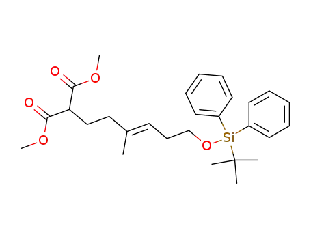 Propanedioic acid,
[6-[[(1,1-dimethylethyl)diphenylsilyl]oxy]-3-methyl-3-hexenyl]-, dimethyl
ester, (E)-